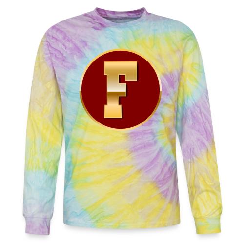 Letter F – Capital Varsity Alphabet Monogram - Tie Dye Long Sleeve T-shirt