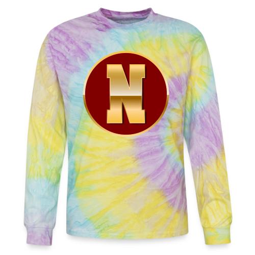 Letter N – Capital Varsity Alphabet Monogram - Tie Dye Long Sleeve T-shirt