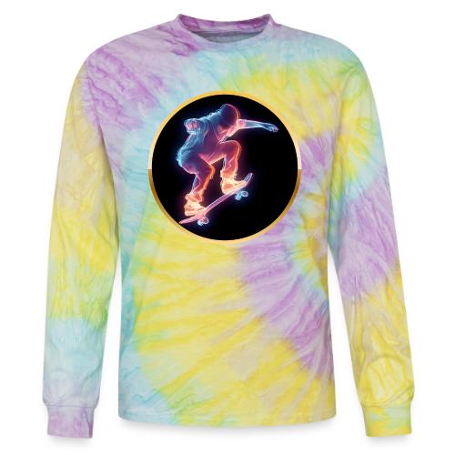 Skateboarding: Neon Skate Orbit - Tie Dye Long Sleeve T-shirt