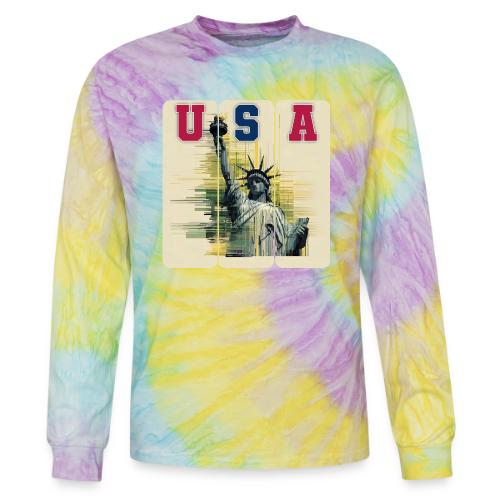 Art illustration of the Statue of Liberty - Tie Dye Long Sleeve T-shirt