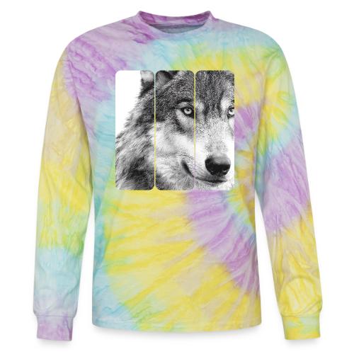 Wolf Face Triptych: Silent Alpha - Tie Dye Long Sleeve T-shirt