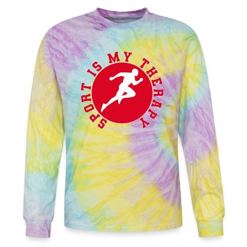 Sport Is My Therapy – Running Motivation Badge - Tie Dye Long Sleeve T-shirt
