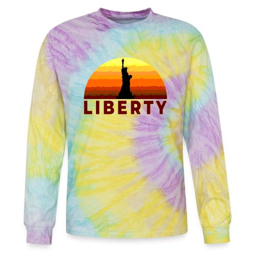 USA: Sunset Liberty Bold - Tie Dye Long Sleeve T-shirt