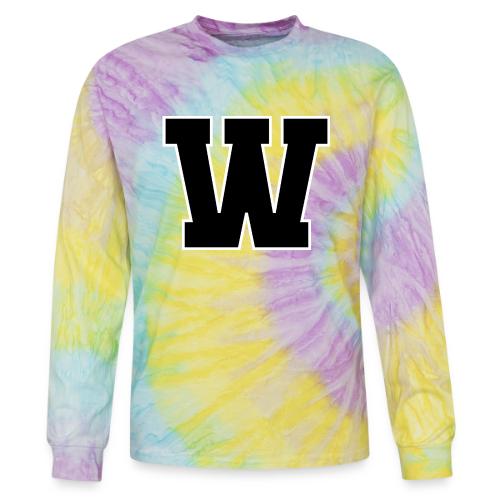 Varsity Letter W Collegiate Font Design - Tie Dye Long Sleeve T-shirt