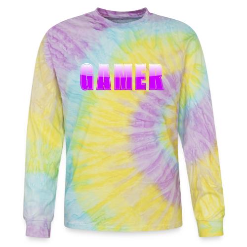 Gamer Purple Glossy Collegiate Design - Tie Dye Long Sleeve T-shirt