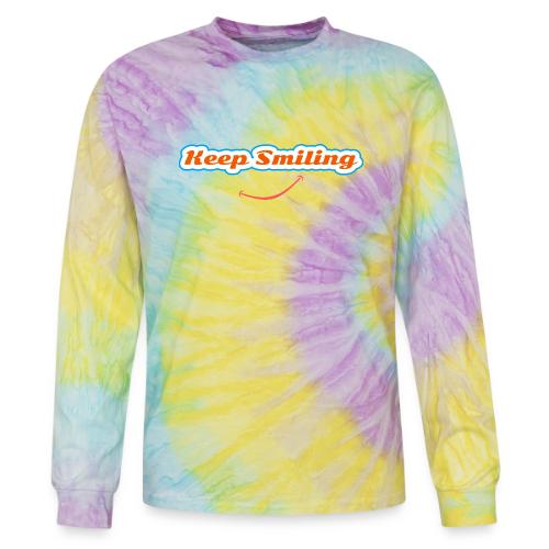 Keep Smiling Positive Vibes Graphic - Tie Dye Long Sleeve T-shirt