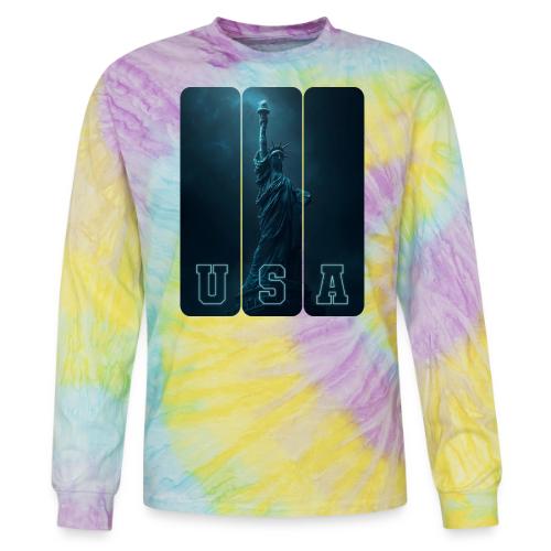 Neon Liberty USA Triptych - Tie Dye Long Sleeve T-shirt