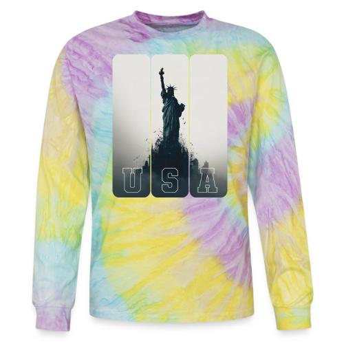 USA: Liberty Rising Over Manhattan - Tie Dye Long Sleeve T-shirt