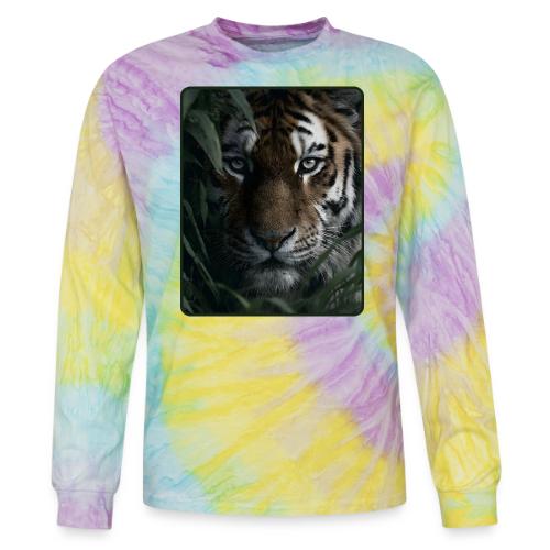 Tiger Jungle Eyes Wildlife Design - Tie Dye Long Sleeve T-shirt