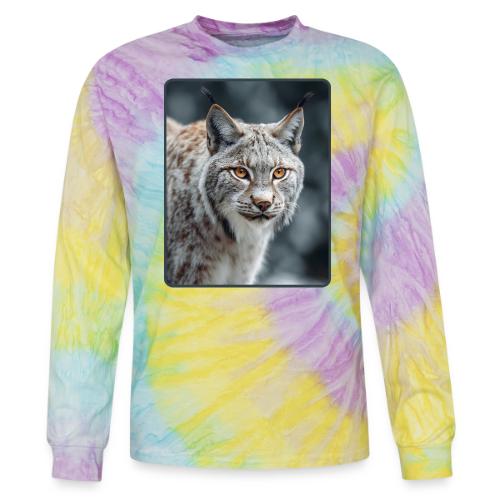 Lynx Portrait Piercing Eyes Design - Tie Dye Long Sleeve T-shirt