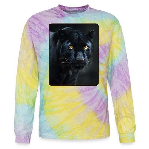 Black Panther Glowing Eyes Design - Tie Dye Long Sleeve T-shirt
