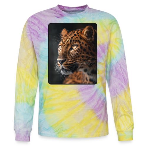 Amur Leopard Face Wildlife Design - Tie Dye Long Sleeve T-shirt