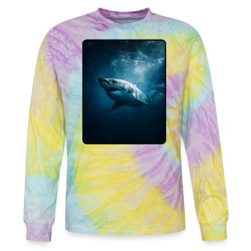 Great White Shark Ocean Design - Tie Dye Long Sleeve T-shirt