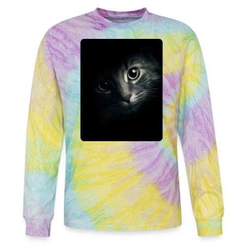 Cat Face in Shadow Close-Up Design - Tie Dye Long Sleeve T-shirt