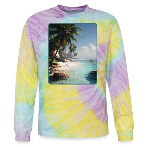 Tropical Beach Paradise Palm Design - Tie Dye Long Sleeve T-shirt