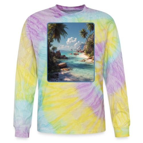 Tropical Island Paradise Ocean Design - Tie Dye Long Sleeve T-shirt
