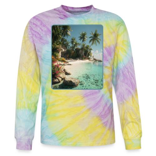 Serene Tropical Beach Floral Design - Tie Dye Long Sleeve T-shirt