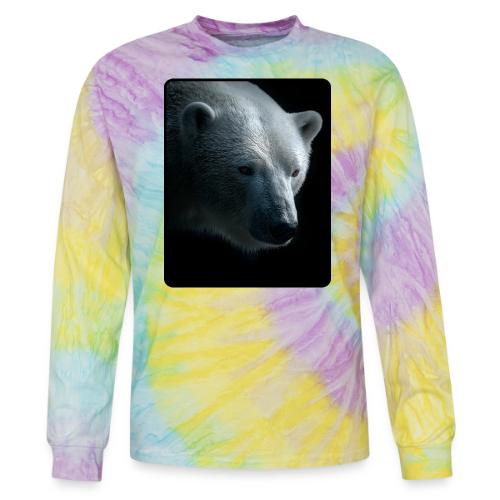 Polar Bear Close-Up Wildlife Design - Tie Dye Long Sleeve T-shirt