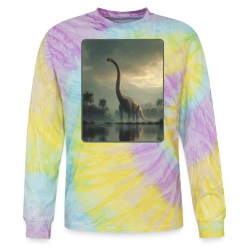 Brachiosaurus Misty Lake Design - Tie Dye Long Sleeve T-shirt