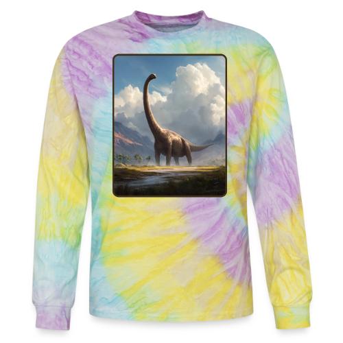 Brachiosaurus Valley Landscape Design - Tie Dye Long Sleeve T-shirt
