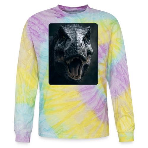T Rex Cinematic Close-Up Design - Tie Dye Long Sleeve T-shirt