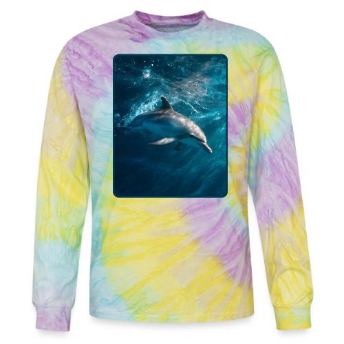 Dolphin Sunlit Ocean Serenity Design - Tie Dye Long Sleeve T-shirt