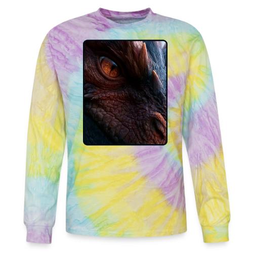 Fierce Ancient Dragon Portrait Design - Tie Dye Long Sleeve T-shirt