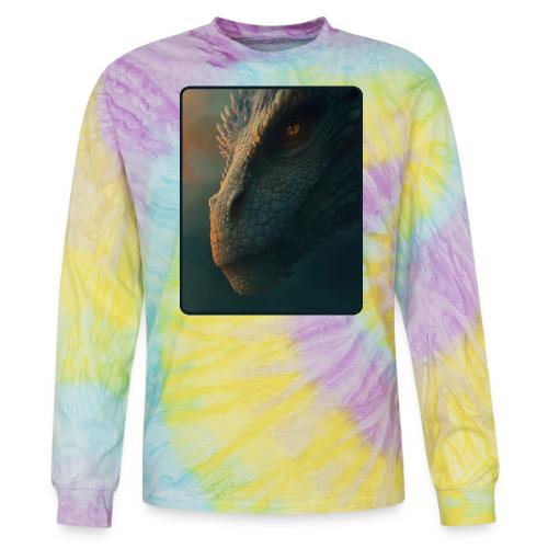 Golden Eye Dragon Close-Up Design - Tie Dye Long Sleeve T-shirt