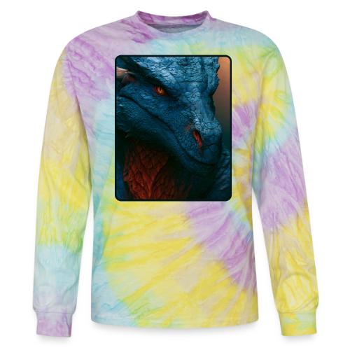 Turquoise Dragon Fire Eye Design - Tie Dye Long Sleeve T-shirt