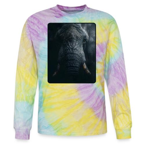 Shadow Elephant Intense Eyes Design - Tie Dye Long Sleeve T-shirt