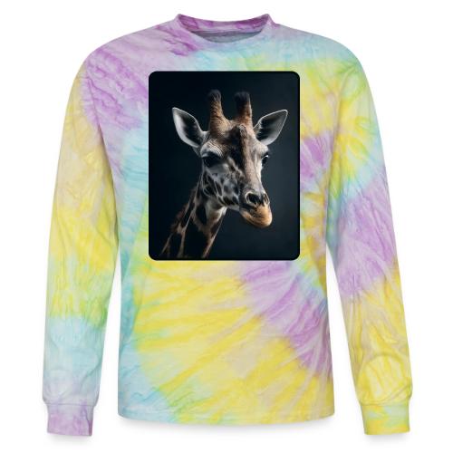 Majestic Giraffe Artistic Portrait Design - Tie Dye Long Sleeve T-shirt