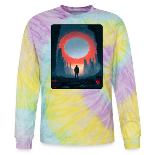 Cosmic Portal Future City Design - Tie Dye Long Sleeve T-shirt