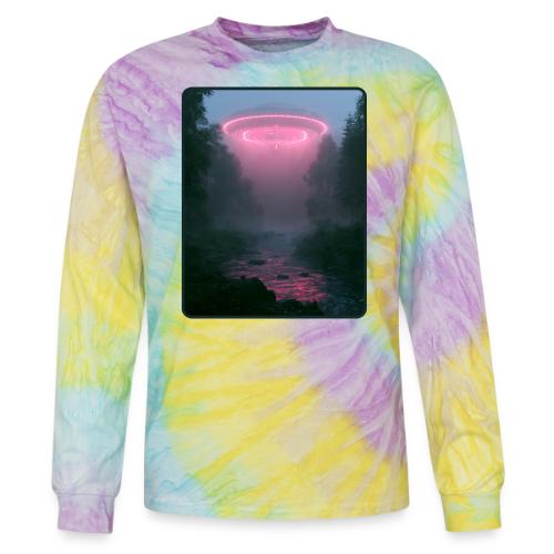 Neon UFO Forest River Design - Tie Dye Long Sleeve T-shirt