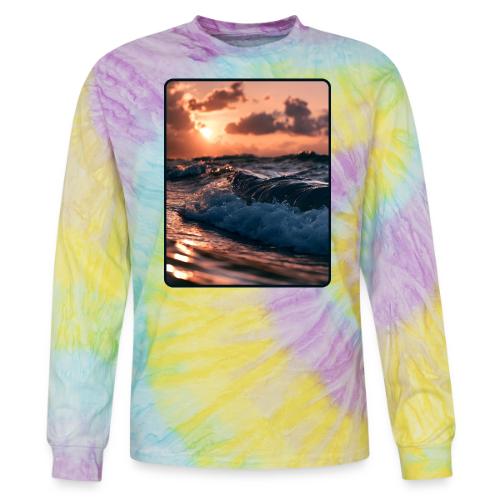 Golden Sunset Ocean Wave - Tie Dye Long Sleeve T-shirt