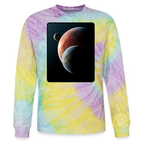 Three Planets Deep Space Design - Tie Dye Long Sleeve T-shirt