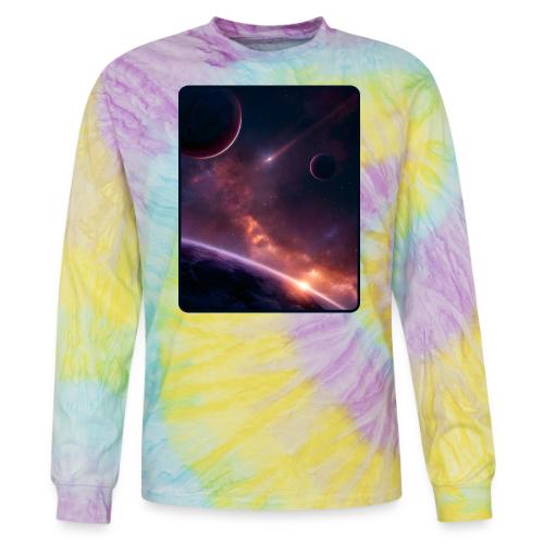 Cosmic Sunset Nebula Space Art - Tie Dye Long Sleeve T-shirt