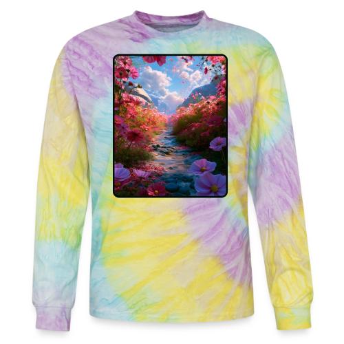Dreamy Cosmos Valley Landscape Art - Tie Dye Long Sleeve T-shirt