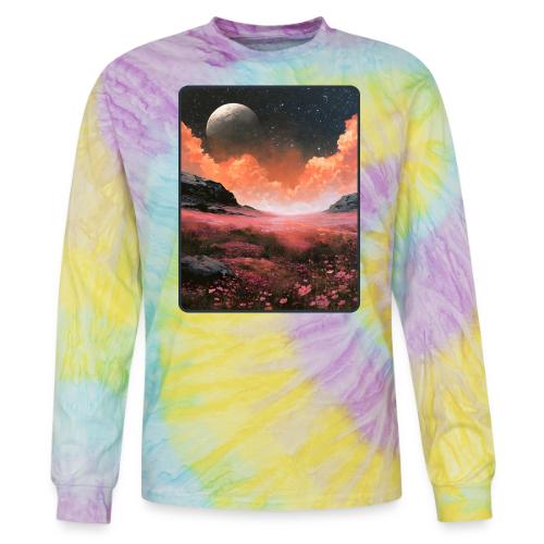 Moonlit Fantasy Flower Landscape - Tie Dye Long Sleeve T-shirt