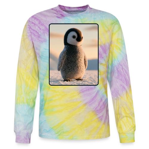 Cute Penguin Chick Sunrise Design - Tie Dye Long Sleeve T-shirt