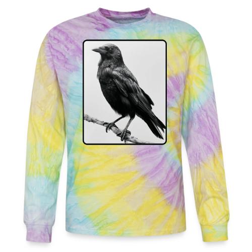 Raven Black and White Art Design - Tie Dye Long Sleeve T-shirt