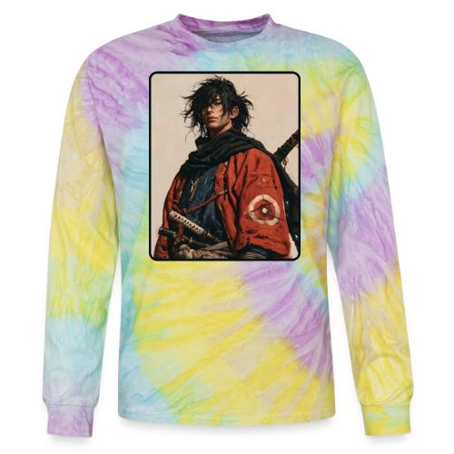 Young Samurai Warrior Portrait - Tie Dye Long Sleeve T-shirt