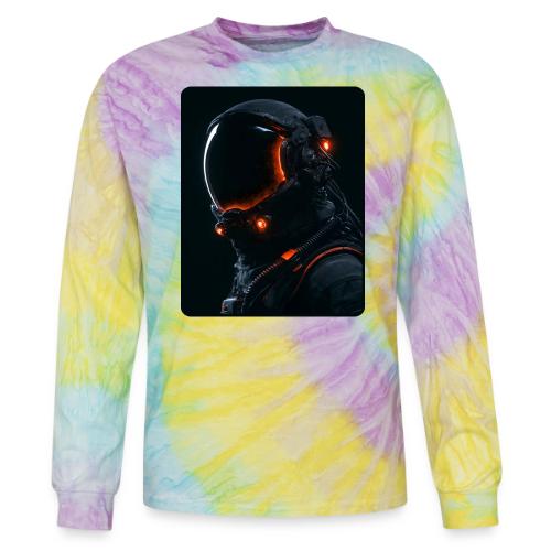 Futuristic Astronaut Helmet - Tie Dye Long Sleeve T-shirt
