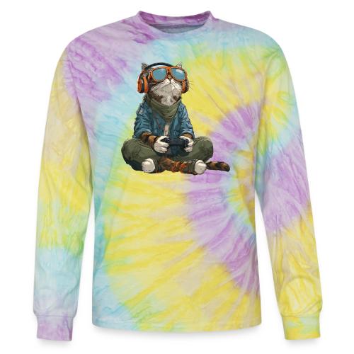Cat: Purrfect Player - Tie Dye Long Sleeve T-shirt