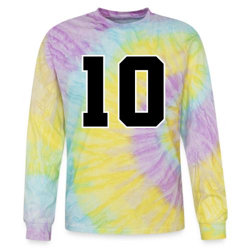 Varsity Number 10 Athletic Design - Tie Dye Long Sleeve T-shirt