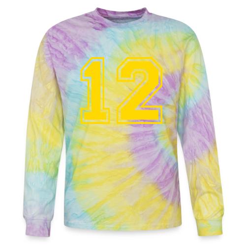 Number 12 in a classic athletic collegiate font - Tie Dye Long Sleeve T-shirt