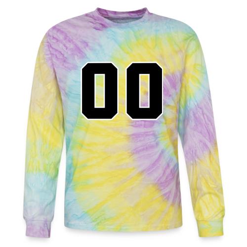 Varsity 00 Athletic Number Design - Tie Dye Long Sleeve T-shirt