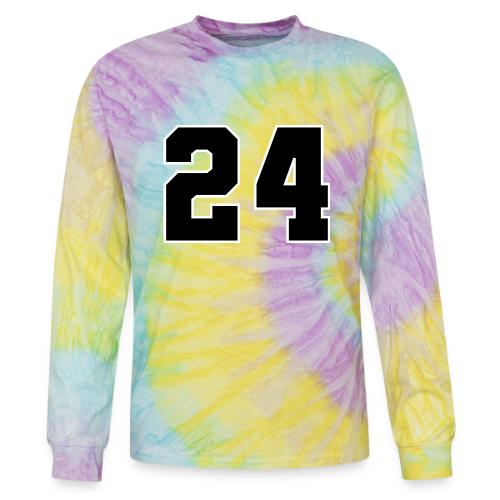 Varsity Number 24 College Font - Tie Dye Long Sleeve T-shirt
