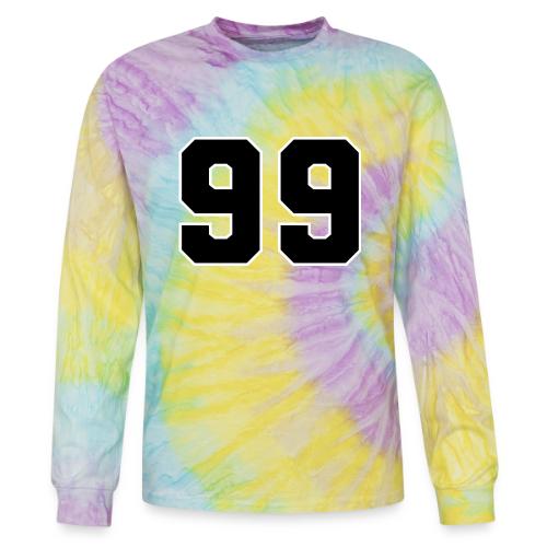Varsity Number 99 Athletic Font - Tie Dye Long Sleeve T-shirt