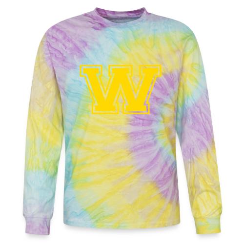 Letter W – Capital Athletic Alphabet Monogram - Tie Dye Long Sleeve T-shirt