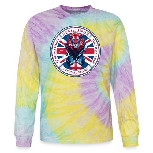 England Lion Emblem T Shirt, Flag Pride Gift - Tie Dye Long Sleeve T-shirt